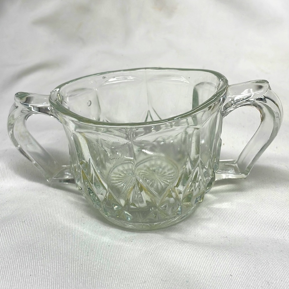 Vintage pressed glass sugar bowl